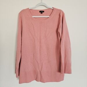 J.Crew Oversized Wool Cashmere Crewneck Sweater Pink Peach Medium M